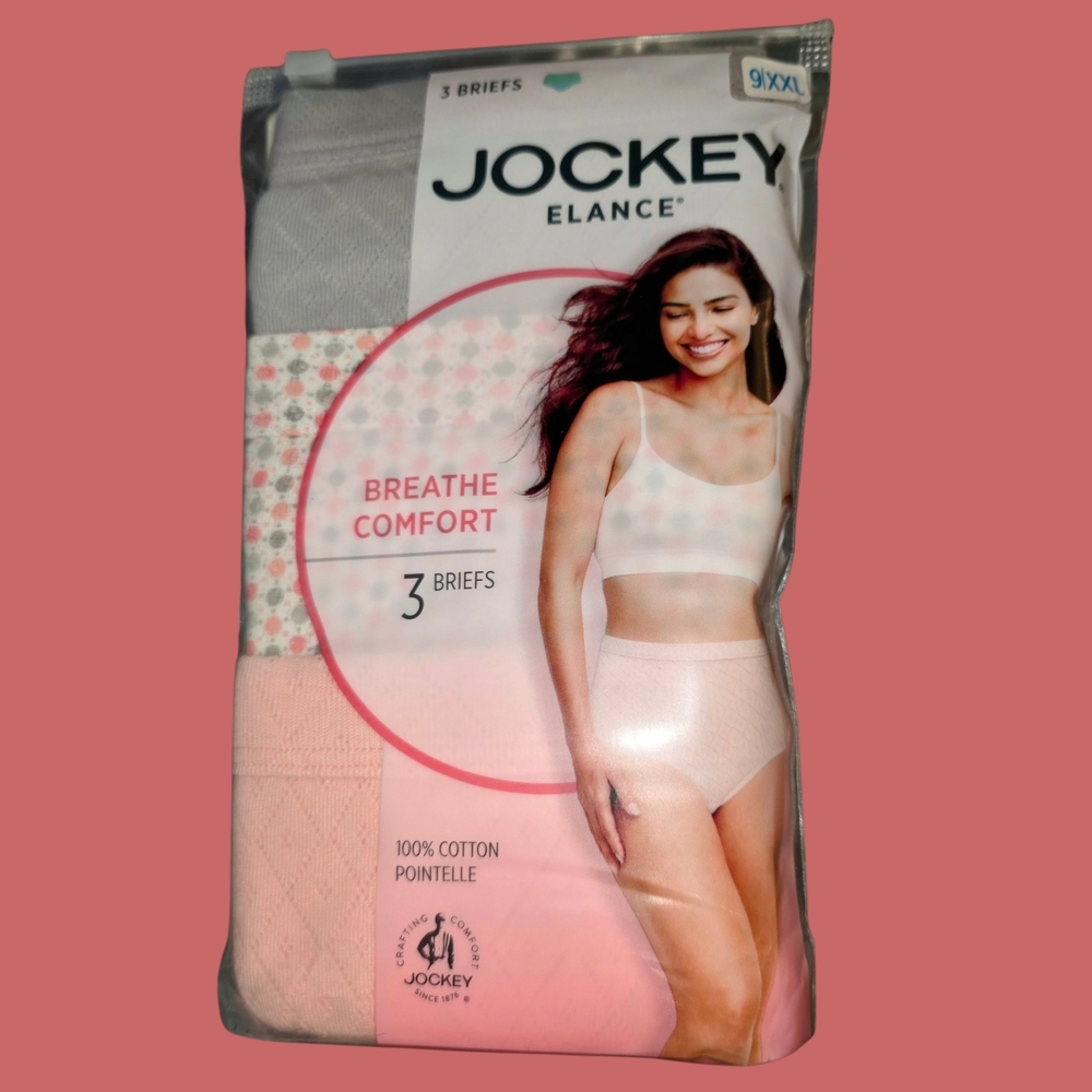 NWT Jockey 3pk Cotton Underwear. Elance Breathe Comfort Briefs. Plus Size 9 /XXL